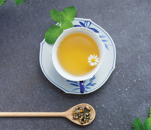 Oriental beauty tea on the grey table
