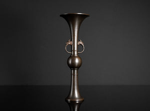 Bronze vase with a dark background