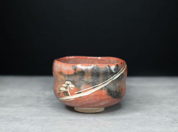 Sasaki Shoraku 松楽窯 Red Raku Matcha tea bowl (Chawan)