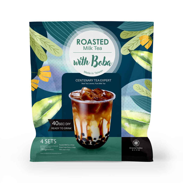 New Roasted Milk Tea with Brown Sugar Boba Tapioca (4 Packs)