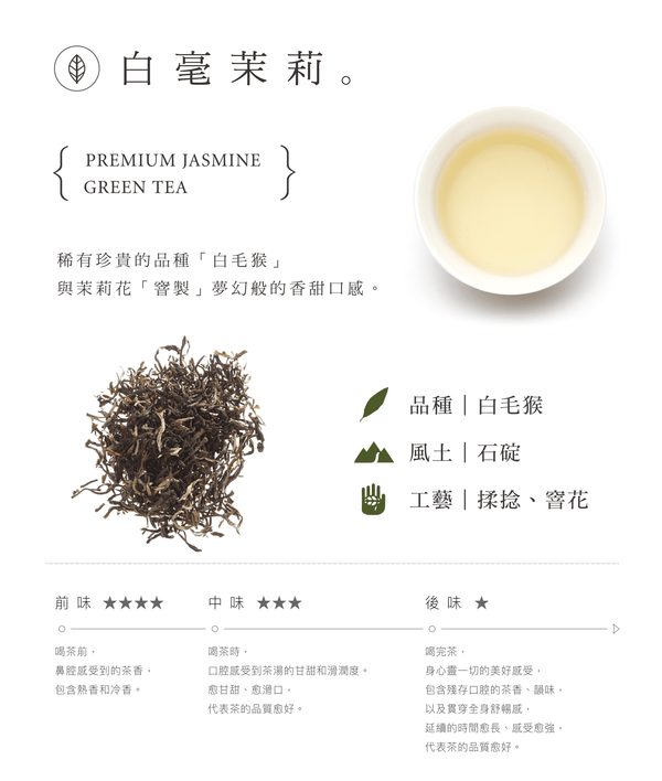 premium jasmine green tea specs
